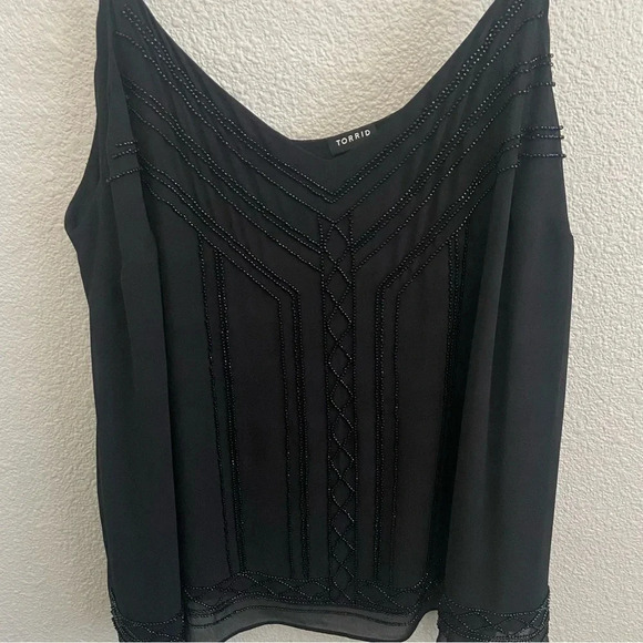 Torrid Sophie Chiffon Beaded‎ Swing Cami Size 2 (18-20) EUC - Picture 4 of 7